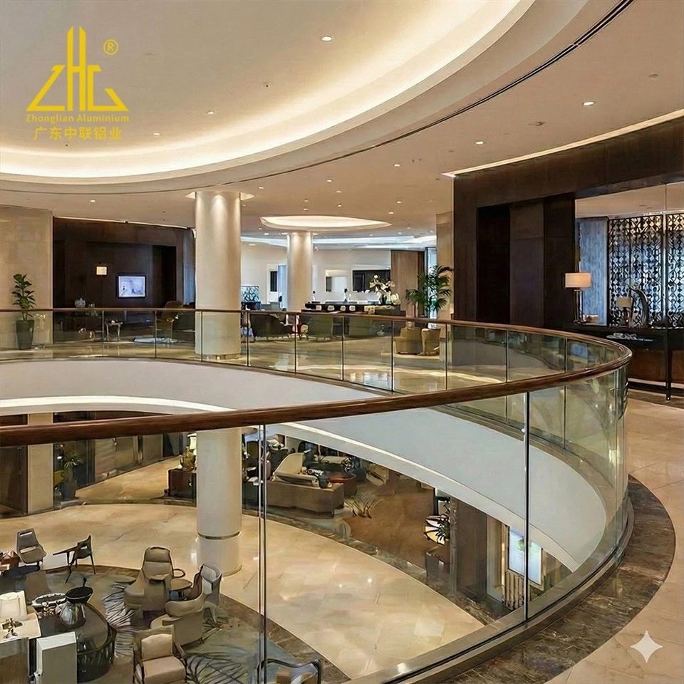 aluminum U channel modern glass balcony design (3)